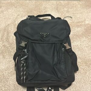 Prada backpack nylon black authentic